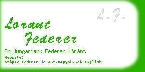 lorant federer business card