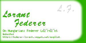 lorant federer business card